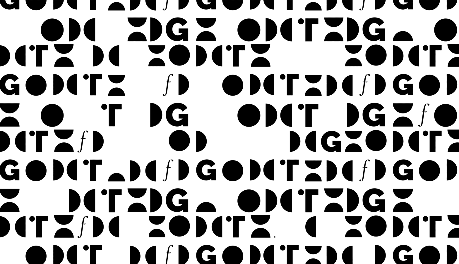 Black pattern of shapes - part of The Typeface Group branding