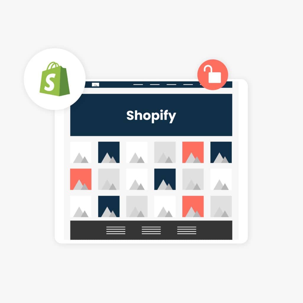 Graphic showing the anatomy of a Shopify Website build