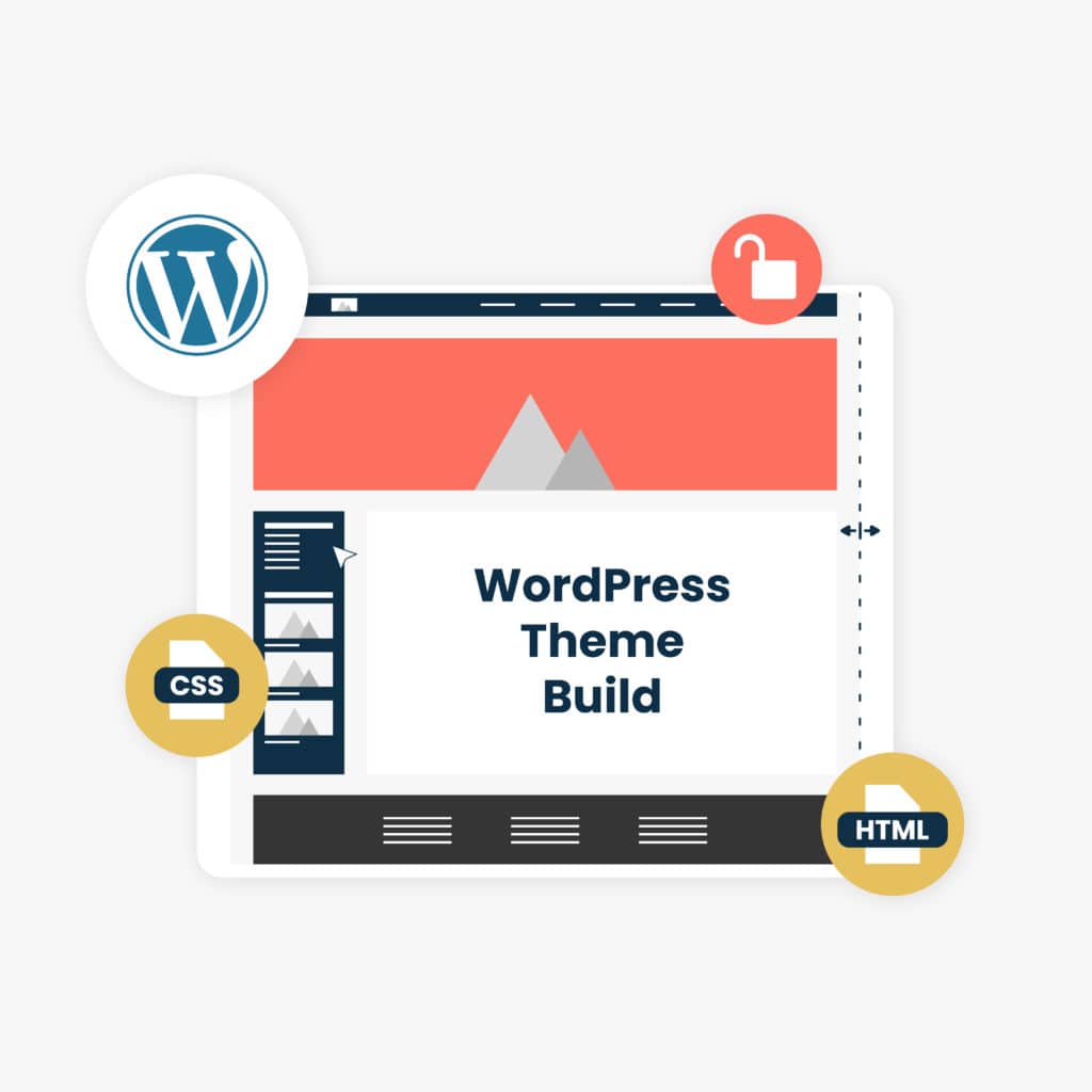Graphic showing the anatomy of a WordPress theme.
