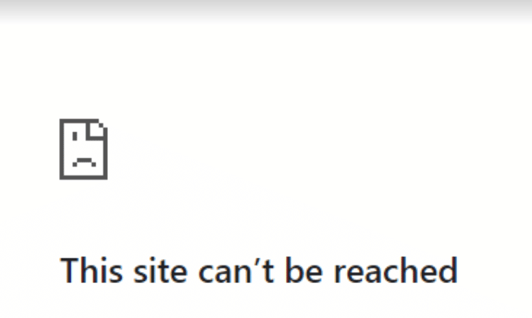 Screen grab of "this site can't be reached" which is shown when a website is down.