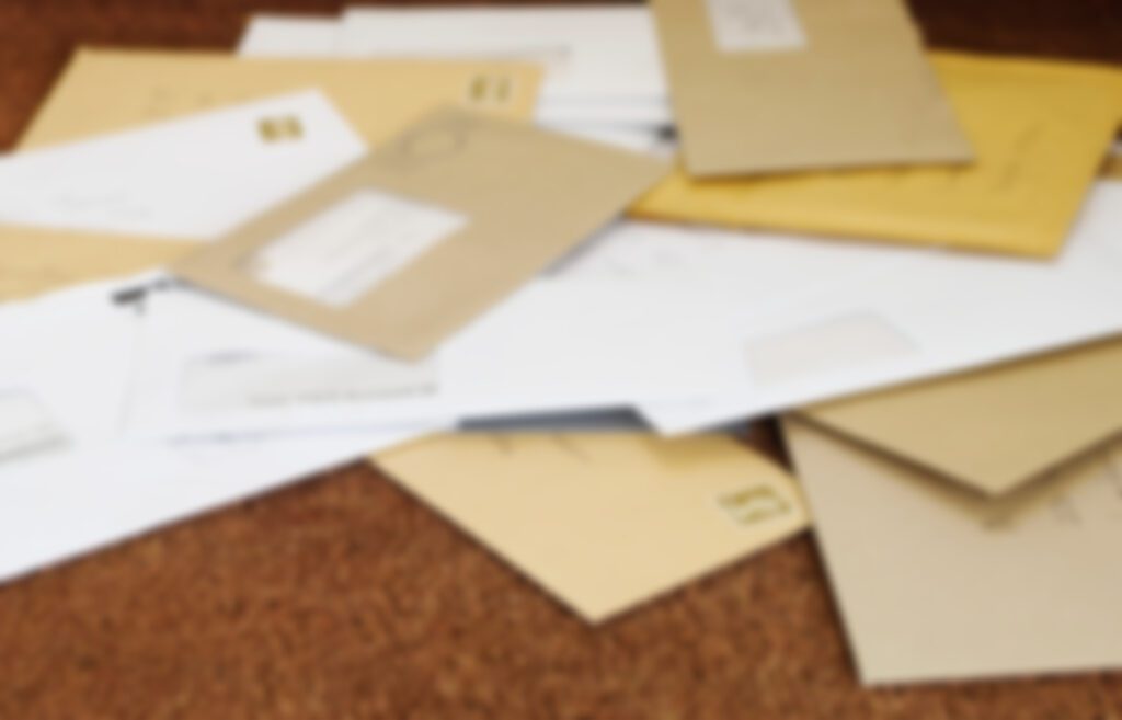 Close up of mail on doormat